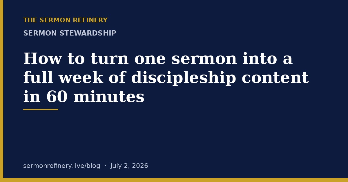 How to turn one sermon into a full week of discipleship content in 60 minutes