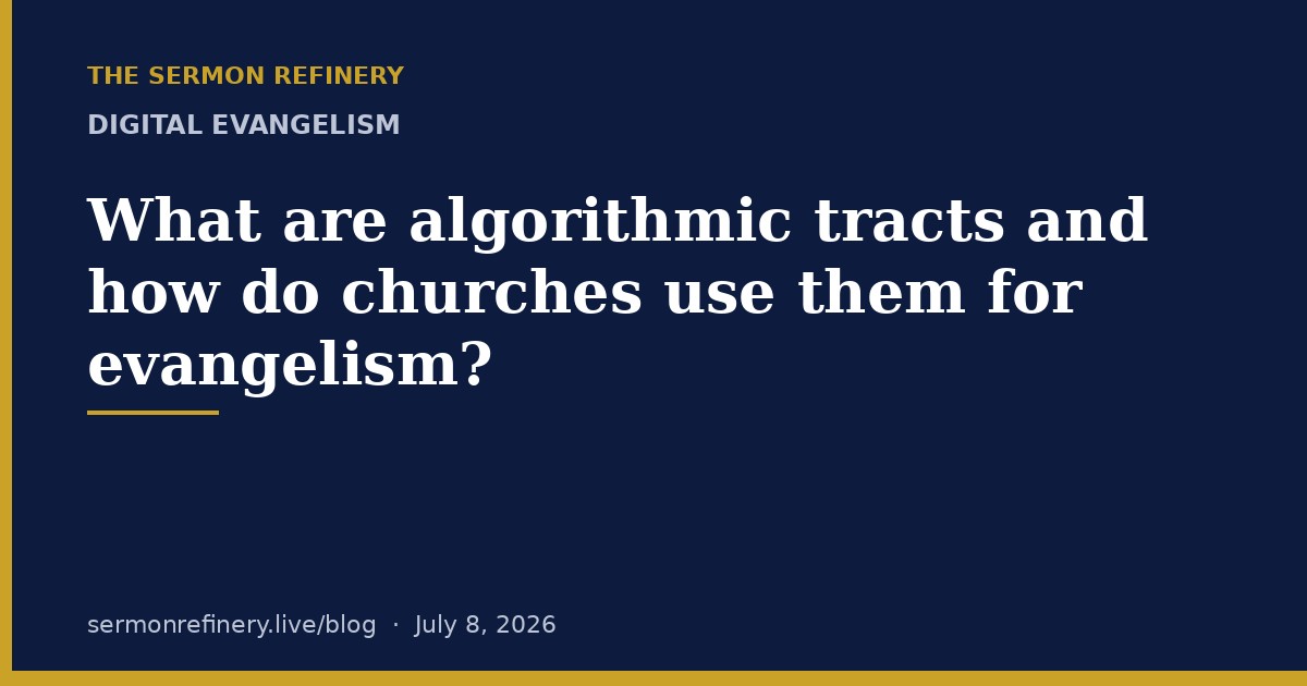 What are algorithmic tracts and how do churches use them for evangelism?